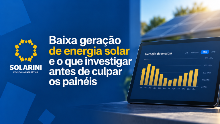 baixa geração de energia solar